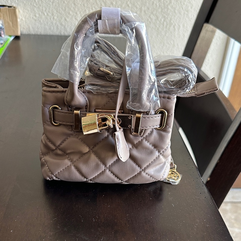 Badgley Mischka Quilted Mini Bag - Brown